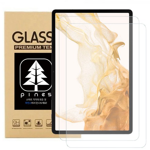 pines 파인 글라스 태블릿PC 강화유리 풀커버 액정보호필름 2p 세트, 투명