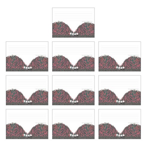 디자인곰곰 곰곰 편지지 M, 동백 꽃밭, 10개