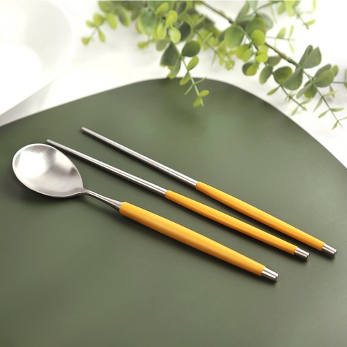 보겐 국산 르비앙 샤틴 수저세트, 머스타드, 숟가락 + 젓가락, 1세트