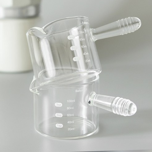 리본제이 내열유리 에스프레소 샷잔 일자 핸들 100ml, 2개