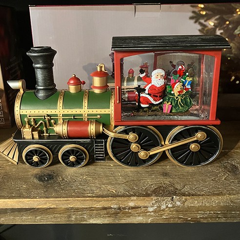 마쉬매리골드 크리스마스 산타 기차 오르골 17cm, 혼합색상, 1개