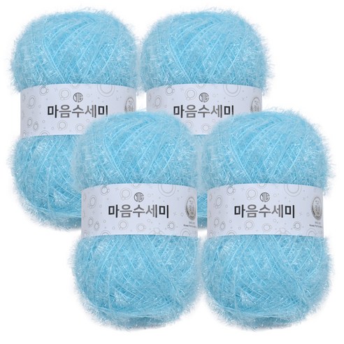 브랜드얀 마음 수세미 뜨개실, 36 파우더블루, 4개