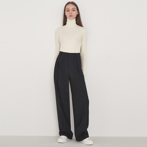 아헤 WOOL BLEND ARCO SLACKS