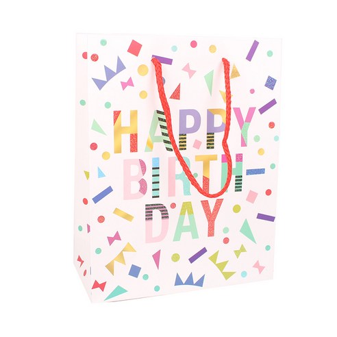 라이프퀄업 생일 종이가방 5p, 화이트