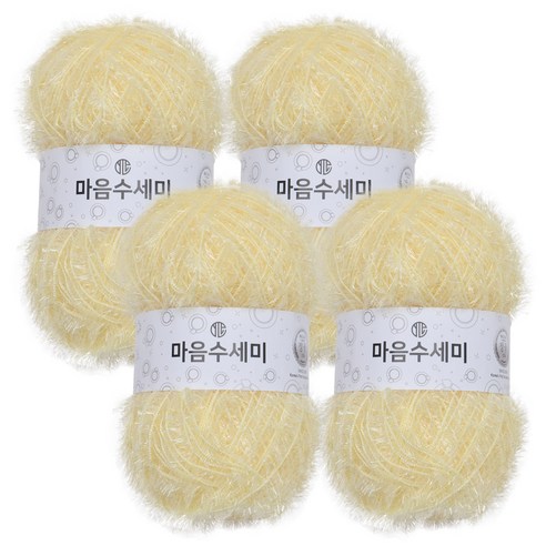 브랜드얀 마음 수세미 뜨개실 4p, 22 페일라임