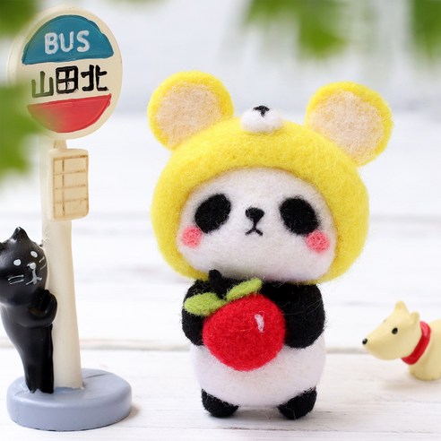 아트조이 DIY 양모펠트 키트, 1세트, 사과판다