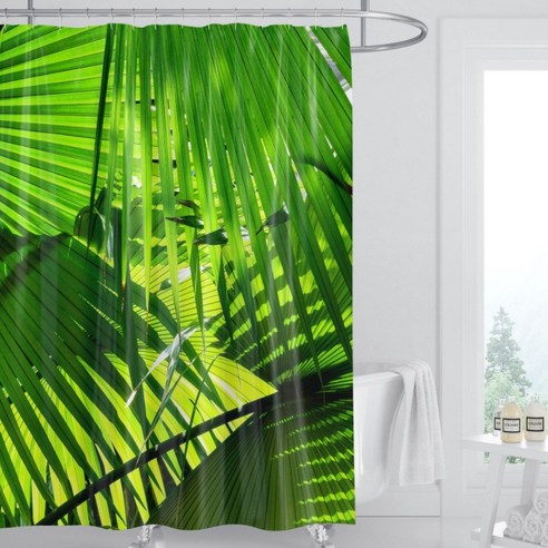 카리스 자연 풍경 디자인 방수 샤워커튼 A06 120 x 180 cm, 1개