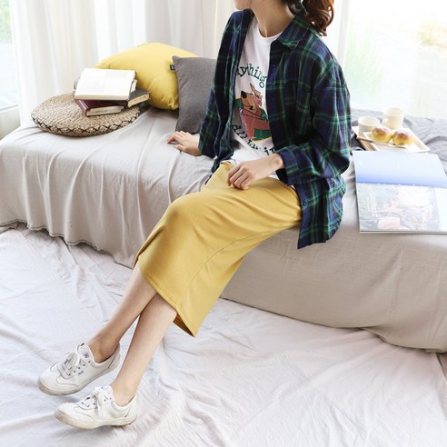 마더라이크 임산부 얇은기모 스커트