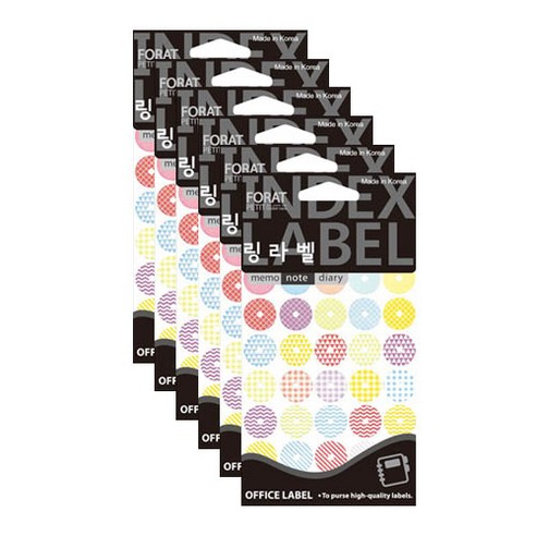 쁘띠팬시 링라벨 20-601A 8p, 40칸, 6개