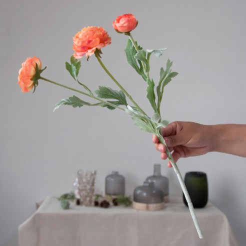 쏘앤영 모란꽃 조화 52cm 3p, 다크오렌지