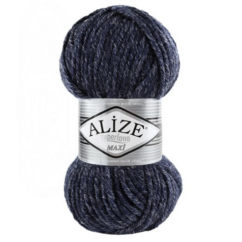 alize 슈퍼라나 맥시 뜨개실, 805 데님멜란지, 1개
