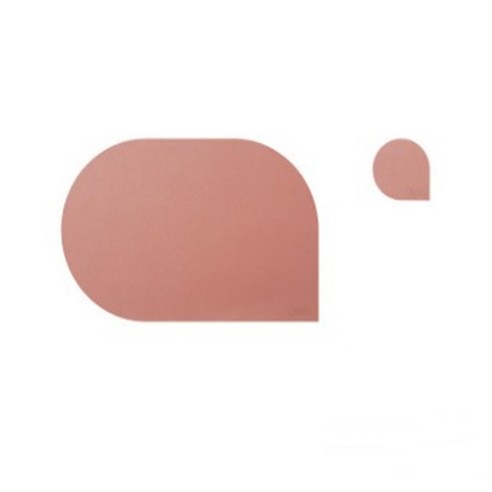 데코하우스17 북유럽 인조 가죽 테이블 매트 + 티코스터, 핑크, S