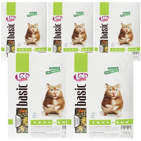 로로펫 베이직 햄스터 사료 71100, 500g, 5개