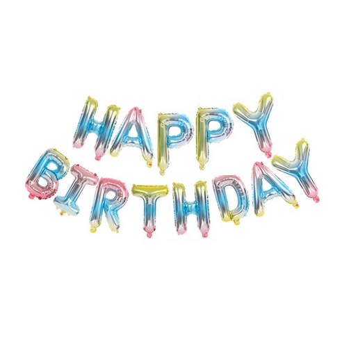 생일 칠순 환갑 파티 기념일 이벤트 알파벳 글자 은박 풍선 세트 HAPPY BIRTHDAY, 칵테일, 1세트