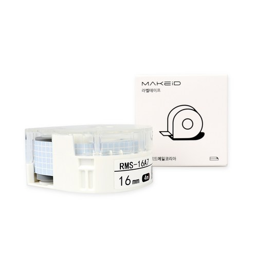 로드메일코리아 MAKEiD 라벨테이프 라벨지 16mm, 회색체크 패턴(RMS-16A7), 4m