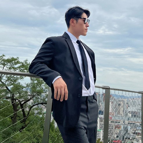 파이브라지 남성용 빅사이즈 오버핏 사계절 스탠다드 정장 세트