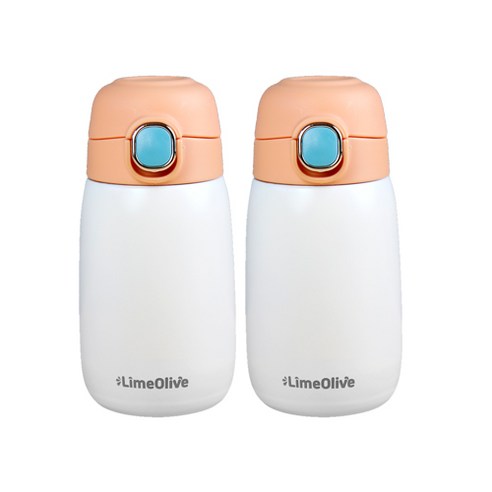 라임올리브 컴팩트 원터치 보온보냉병 2p, orange, orange, 320ml, 2개