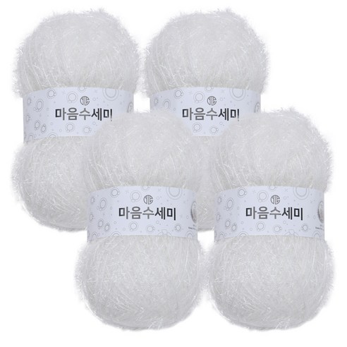 브랜드얀 마음 수세미 뜨개실 4p, 45 스노우화이트