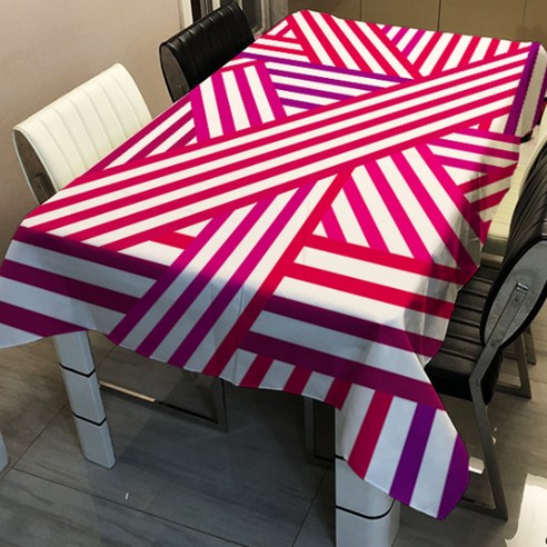 알럽홈 디지털 트렌디 스퀘어 린넨 식탁보, TYPE4, 140 x 160 cm