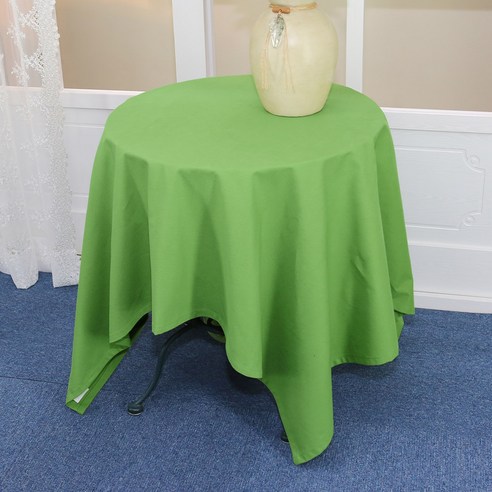 나산데코 면 테이블커버, 포레스트그린, 원탁용(130 x 130 cm)