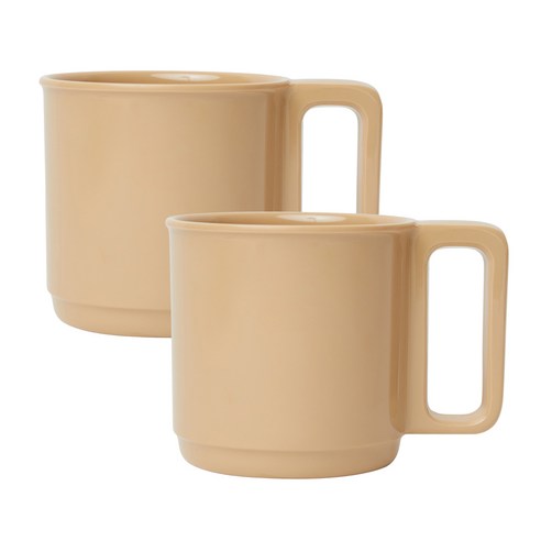 어웨이큰센스 무드 머그컵 340ml, 샌드 베이지, 2개
