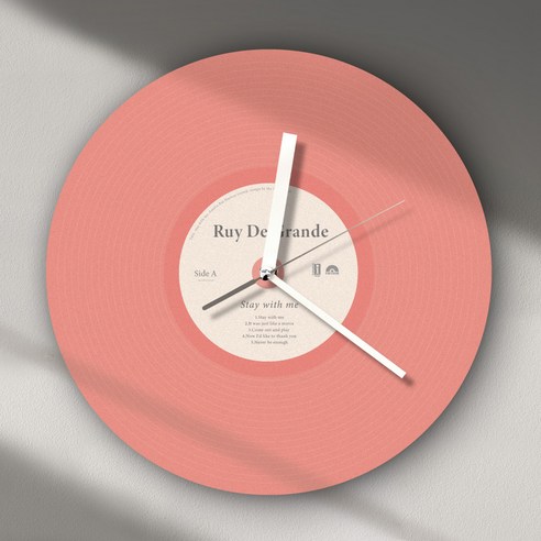 퍼니즈 레코드 무소음 원형 LP 디자인 인테리어 벽시계, 피치