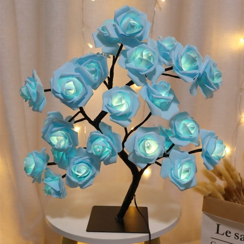 하루연구소 인테리어 USB 무드등, 블루로즈 LED