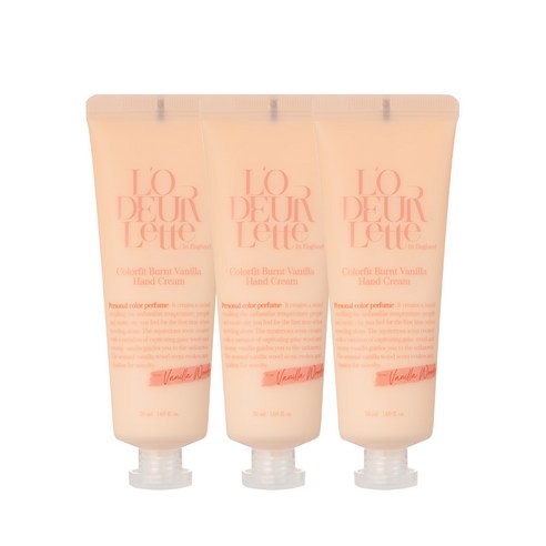 로더렛 컬러핏 번트 핸드 크림 바닐라 우디, 50ml, 3개