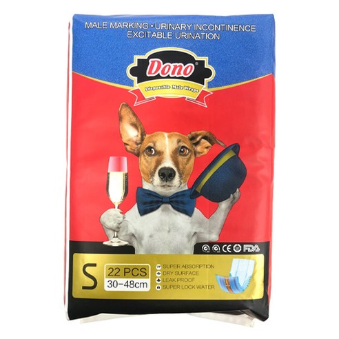 DONO 수컷용 매너패드 강아지 기저귀 블루진 S 22매, 1팩