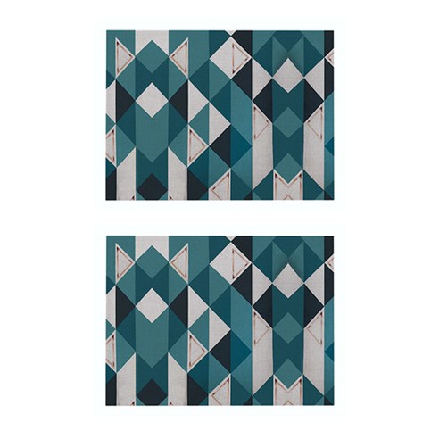 파라다이소 시크한 모던 기하학 패턴 린넨 아트 플레이스 매트 2p, 006, 42 x 32 cm