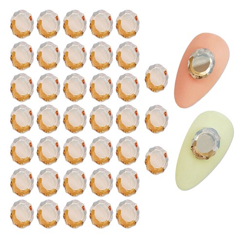 메이브라운 네일 대용량 미러스톤 8 x 10 mm, 골드, 40개