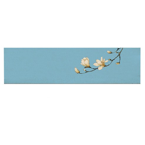 마켓A 오리엔탈 플라워 일러스트 테이블러너, 스카이블루, 160 x 32 cm
