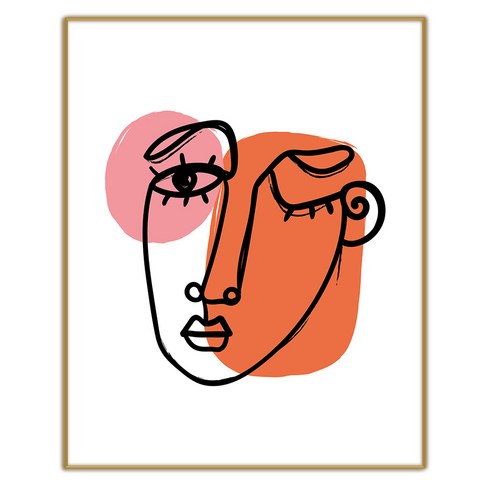 추상 일러스트 050 그림 인테리어액자 IDP-050, 골드