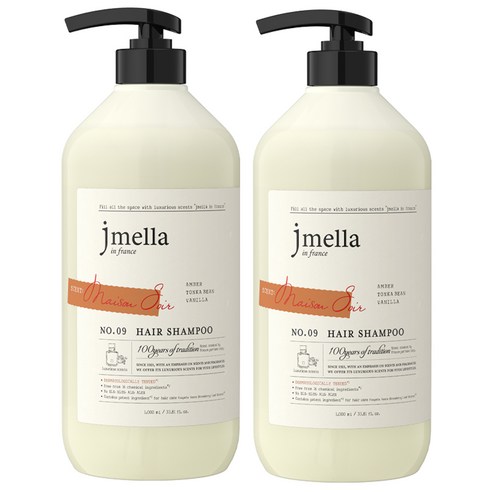 제이멜라 인 프랑스 시그니처 메종 수아 헤어 샴푸, 1000ml, 2개