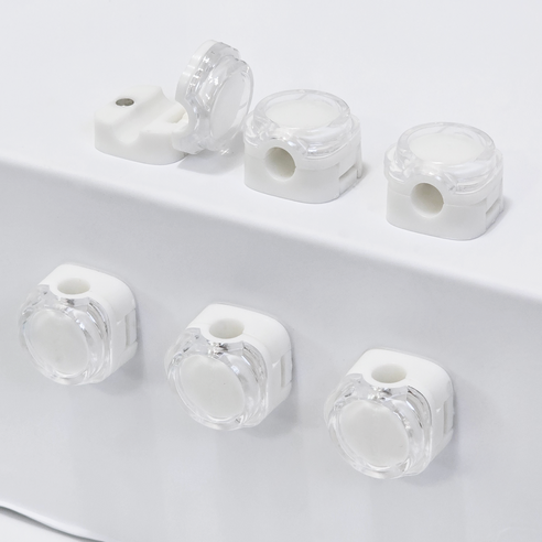 쥬롬 원형 마그네틱 케이블 홀더 usb 선정리 6p, 6개, 화이트
