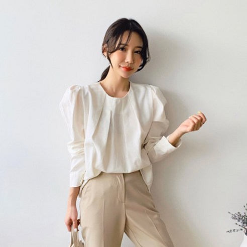 퍼니걸스 퍼프 핀턱 블라우스 여성의류_2835