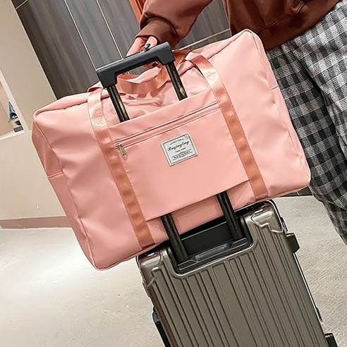 몽땅겟 접이식 여행용 보스턴백 캐리어 결합 보조가방 봄에 어울리는 핑크계열 보스턴백!