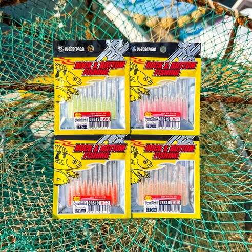 볼락 낚시 입문? 워터맨 크리스탈 실치 웜 4종 세트로 손쉽게 시작하세요! 볼락웜