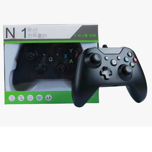 [Nuggets] 유선 게임 컨트롤러 게임 패드 스틱 게임 컨트롤러 PC 직접 연결, Black