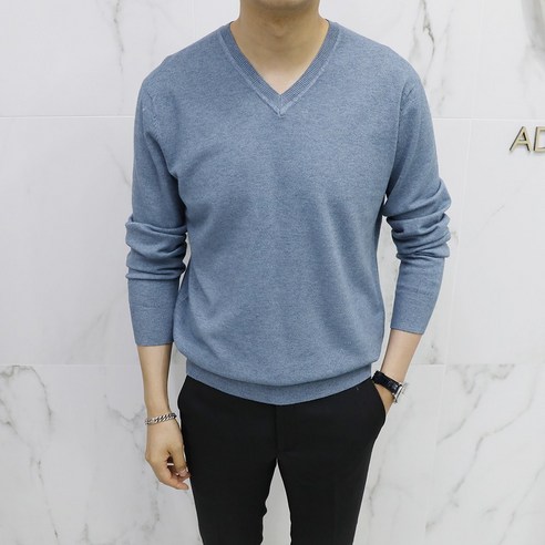아도르클래식 V브이넥 캐시미어 긴팔 니트(ZR)