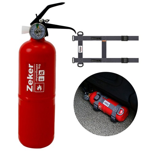 차량용 소화기 KFI인증 국가검증, 레드+그레이 스트랩, 1개, 0.7kg