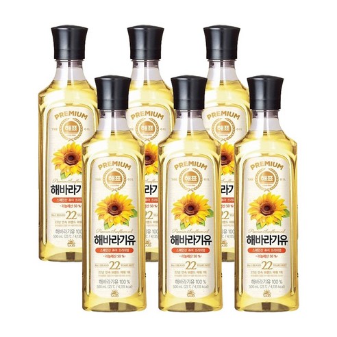 <올따옴> 해표 해바라기유 500ml 6입, 1개