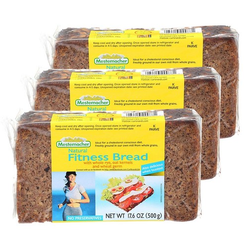 메스테마허 내추럴 피트니스 브레드, 500g, 3개