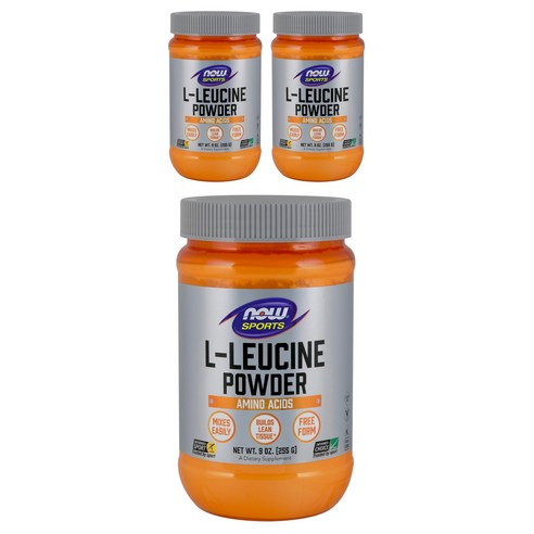 나우푸드 L-류신 파우더 글루텐 프리 비건, 255g, 3개