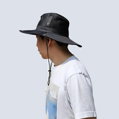 리엔무드 여름 등산 모자 사파리 낚시, 블랙