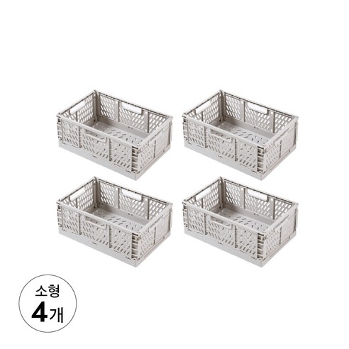 풀템 접이식 다용도 정리함 폴딩박스, 4개, 그레이