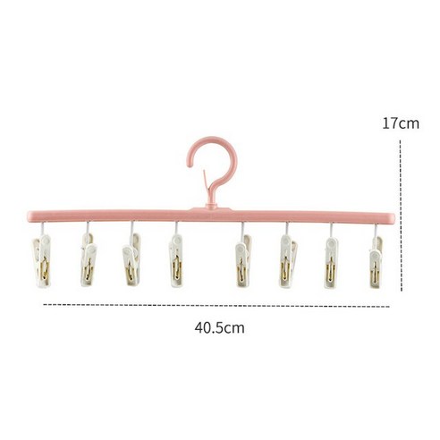 옷걸이 거치대 걸이 페그 플라스틱 의류 건조 방풍 랙 클립 양말 세탁 에어러 속옷 홀더, 1개, 분홍색