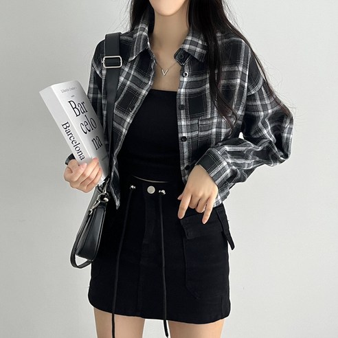 캐주얼 트랜디 크롭 체크 데일리 셔츠- 당일 배송, 최저가! 왜 망설이세요? 크롭셔츠 캐주얼 트랜디 크롭 체크 데일리 셔츠- 당일 배송, 최저가! 왜 망설이세요? 크롭셔츠