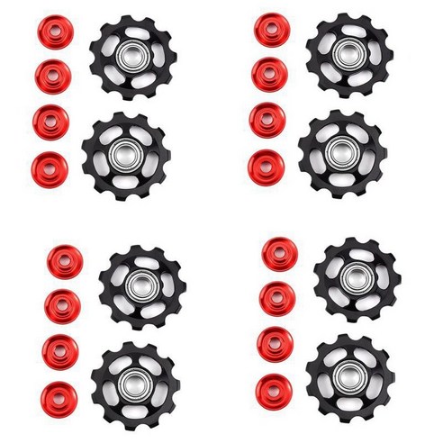 Retemporel 4 개 11 t 초경량 mtb 알루미늄 자전거 베어링 자키 휠 뒷 변속기 풀리 액세서리 블랙