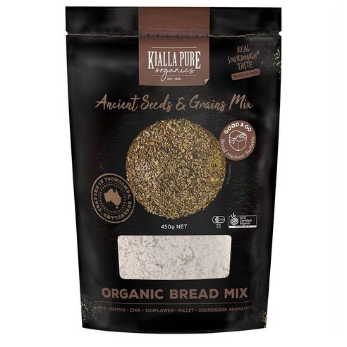Kialla 키알라 퓨어 에인션트 씨드 곡물 빵 믹스 450g 2팩, 2개